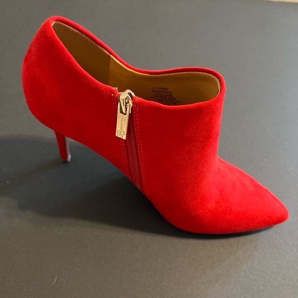 Red Suede Ankle Boots - Picture 2 of 6